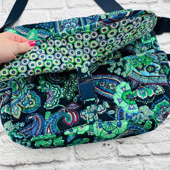 Vera Bradley Blue Rhapsody Messenger Bag With Adjustable Strap Multiple Pockets - Picture 4 of 11